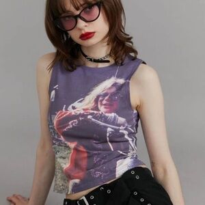 JOUETIE Janis Joplin Art Photo Print Sleeveless Tank Top Women’s Size Medium